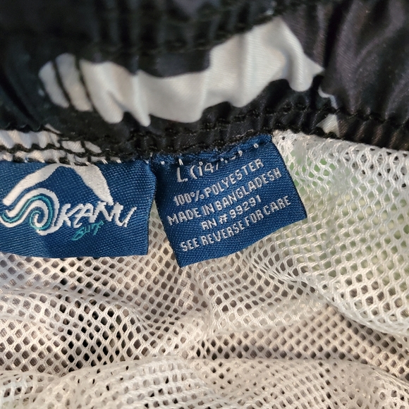 Kanu Surf Boys Swim Trunks Board Shorts  L 14 16 Green Black Gray Camo - Picture 4 of 8